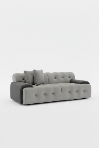 Gray sofa on a white background