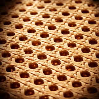 Close-up of a woven rattan pattern